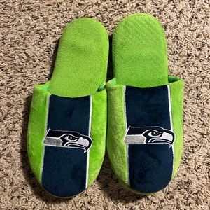 Seattle Seahawks lime green slippers